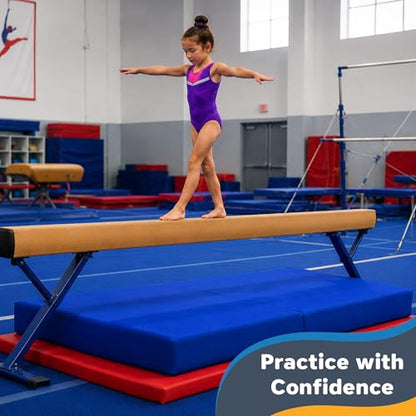 SaferBounce Landing Gymnastics Mat 6Ft x 4Ft x 6″ | Crash Pad for Kids | Soft Gymnastics Pad for Tumbling, Cheerleading & Training | Toddler Crash Mat | Sensory Crashpad | Climbing & Bouldering
