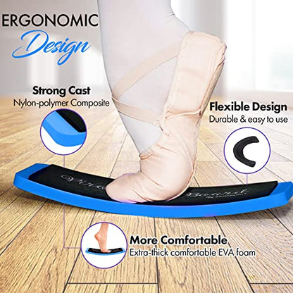 Zenmarkt Turning Board for Dancers, Cheerleaders, Gymnasts, Ice Skaters | Improve Turns, Balance & Stability — Ballet Pirouette Trainer, Figure Skating & Gymnastics Practice Board - color: Blue without Carry Bag