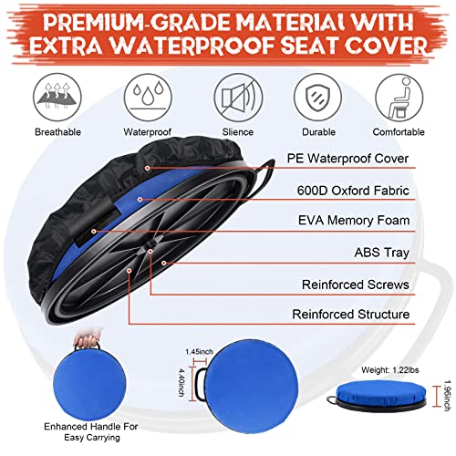 WarBull 5 Gallon Bucket Seat, 360-Degree Swivel Seat Foam Cushion Bucket Seat Lid with Waterproof Cover for Dove Duck Hunting, Fishing, Baseball, Gardening and Camping - color: Blue