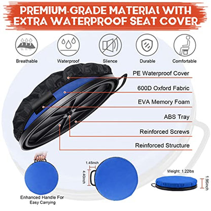 WarBull 5 Gallon Bucket Seat, 360-Degree Swivel Seat Foam Cushion Bucket Seat Lid with Waterproof Cover for Dove Duck Hunting, Fishing, Baseball, Gardening and Camping - color: Blue