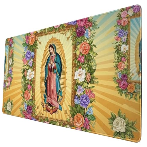 Rubber Base Mousepad Christian Bible Verse Prayer Healing Virgin Mary, Large Extended Desk Mat Keyboard Gaming Accessory - color: Pattern (165), size: 29.5L x 15.8W inches