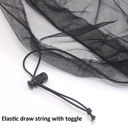 Anvin Mosquito Head Mesh Nets Gnat Face Netting for No See Ums Insects Bugs Gnats Biting Midges from Any Outdoor Activities, Works Over Most Hats Comes with Free Stock Pouches (3pcs, Black) - color: Black