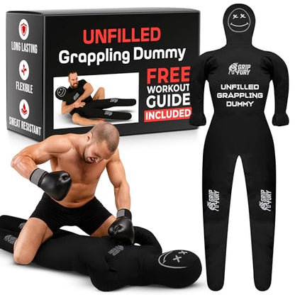 Unfilled 6ft Wrestling Dummy for Adults – Grappling Dummy for Jiu Jitsu, MMA & Striking – Heavy-Duty Punching Dummy for Training, Throws & Takedowns