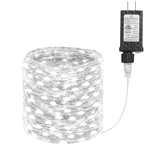 Joomer Fairy String Lights 66FT 200LED Plug in Fairy Lights Indoor, White - color: White, size: 200led