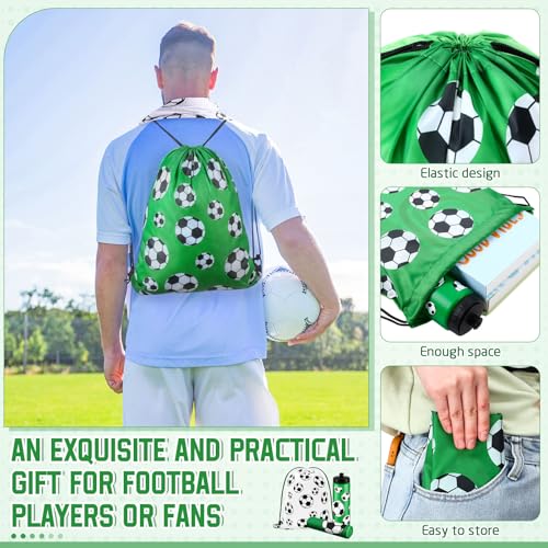 FuWeave 18 Pcs Sports Party Favors Basketball Soccer Water Bottle Baseball Softball Cooling Towel 6 Sports Water Bottle 6 Ice Towel 6 Drawstring Bag Football Volleyball Towel for Team Gift