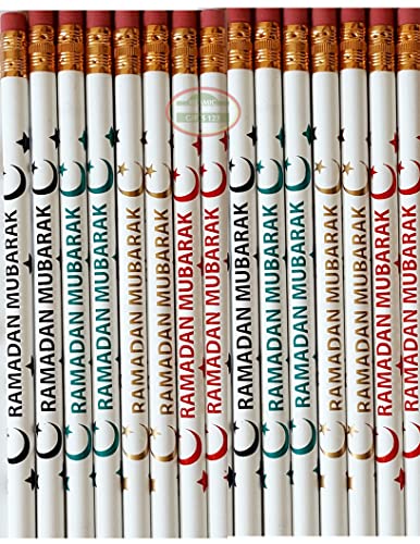 Ramadan Pencils[48 Pack] Ramadan Favor Ramadan Mubarak Pencils Happy Eid Customized Party Favors Eid decor Arabic Novelty Muslim Gifts Wholesale (RAMADAN) - style: RAMADAN