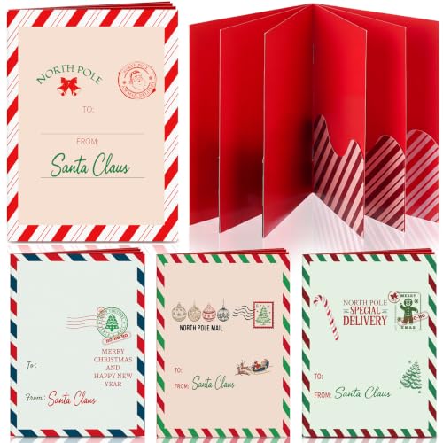 AmazingSpark 4 Set Postal Themed Christmas Gift Card Booklet for Cash - style: Postal Style