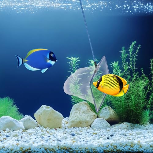 Lpraer 4in 5in 6in Aquarium Fish Net Green Fine Mesh Nylon Net Collection with 11" Long Handle Square Quick Catch Fish Net for Fish Tank - color: White-Blue, size: 3PCS 4，5，6"