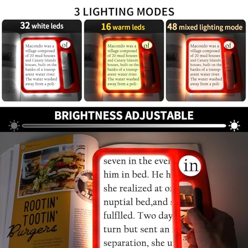 5X 10X Full-Page Magnifying Glass with Light, Rechargeable Handheld Magnifier with 3 Light Modes, 48 Lights, Clean Cloth Ideal Gift for Seniors Reading Books Inspection - style: 5X 10X