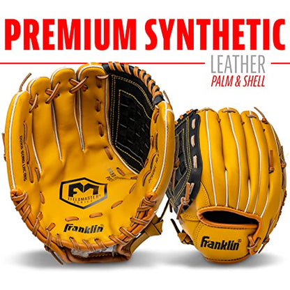 Franklin Sports Field Master Baseball + Softball Glove - Field Master Adult + Youth Baseball + Softball Mitt - Men's + Women's Gloves - color: Tan, style: 10.5" - Basket Web