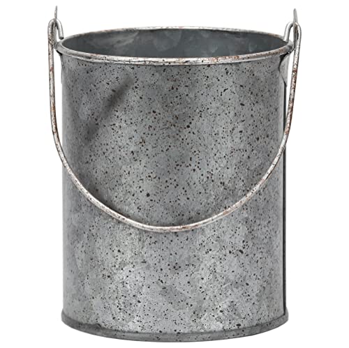 Lakeside Bait and Tackle Metal Bucket - Decorative Fishing Pail for Pencils, TV Remotes or Tools