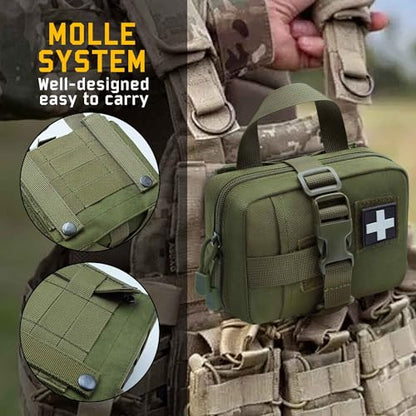 Upgrade Molle Rip Away Ifak Pouch, Tactical Small Belt First Aid Pouch Medical Utility EMT Pouch Only - color: ARMY GREEN
