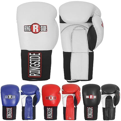Ringside IMF Tech Hook and Loop Boxing Training Sparring Gloves - color: White, size: 18-Ounces