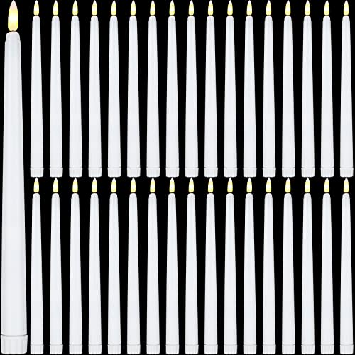 Reginary 36 Pcs Flameless Taper Candles Battery Operated,White - color: White