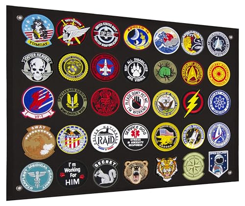 Tactical Patch Display Panel Holder Board for Military Army Combat Morale Uniform Hook and Loop Emblems, 18 Inches x 24 Inches (Small), No Patches Included - color: Black, Small