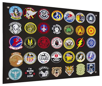 Tactical Patch Display Panel Holder Board for Military Army Combat Morale Uniform Hook and Loop Emblems, 18 Inches x 24 Inches (Small), No Patches Included - color: Black, Small