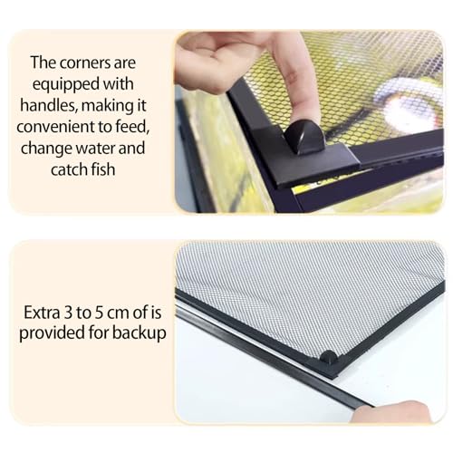 Anti Jump Netting for Fish Tanks Includes Mounts Netting Cover Pet Aquarium Screen - size: Small