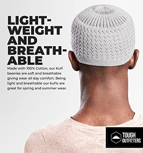 Tough Headwear Kufi Hat - Kufi Hats for Men Muslim, Turkish Kufi Cap - color: Grey
