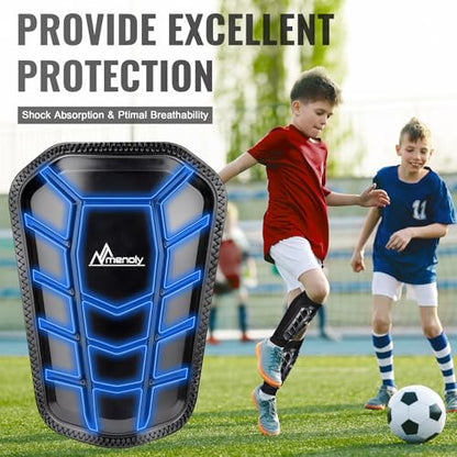MENOLY Soccer Shin Guards，Kids Youth Soccer Shin Guards Sleeves with Honeycomb Pads for 7-18 Boys Girls Shin Pads Protective Soccer Equipment for Youth Adult High Impact Resistant & Comfortable - size: Large