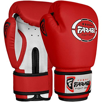 Kids Boxing Gloves for 3-10 Years 4 oz Youth Boxing Gloves Junior Punching Gloves MMA Muay Thai Boys and Girls Training Gloves - color: Red/White