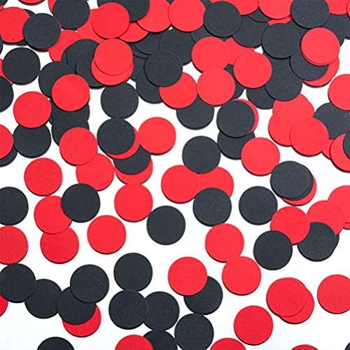 MOWO Black and Red Confetti Table Decoration, 1.2'', 200pc - color: Black,red
