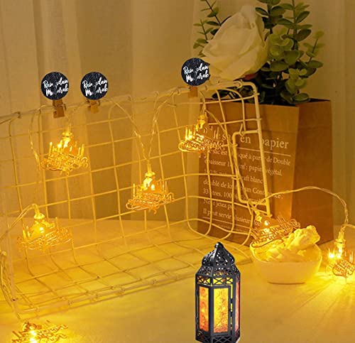 Ramadan String Lights New Interior Decor Lights Eid Festival Decoration with Battery Pack Moon Star Lantern (Ramadan Kareem_WW) (RW3a) - color: Ramadan Kareem_WW