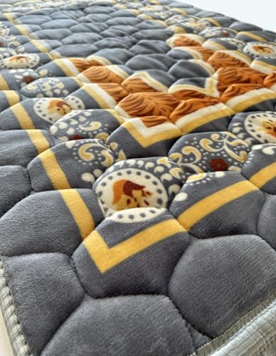 Prayer Rug Muslim Mat Islamic - Padded Very Thick Prayer Rug Sajadah for Men Women with Islam Prayer Beads for Eid Travel Ramadan, Soft and Luxury (Grey) - color: Grey