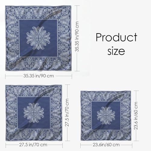 Silk Like Head Scarf for Women Satin Bandana for Hair Wrapping Handbags Fashion Accessory Square Hair Scarf 27.5" - color: 04#western Paisley