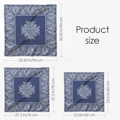 Silk Like Head Scarf for Women Satin Bandana for Hair Wrapping Handbags Fashion Accessory Square Hair Scarf 27.5" - color: 04#western Paisley