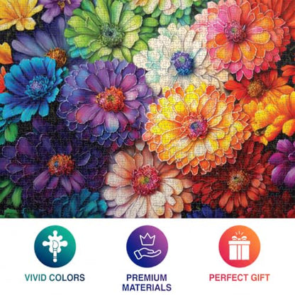 Cross & Glory | 1000 Piece Jigsaw Puzzles for Adults | Rainbow of Flowers - color: Rainbow of Flowers