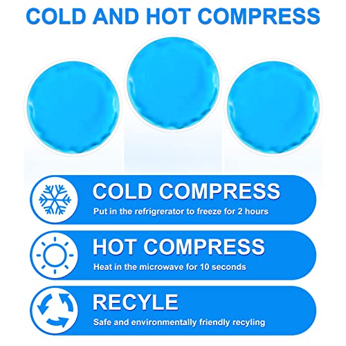 Reusable Ice Packs for Injuries, 10 Pack Round Ice Packs for Face, Gel Ice Pads Small Hot Cold Compress Ice Bag for Eyes After Surgery, Face, Wisdom Teeth, Breast Surgery, Blue - size: 2.75 Inch