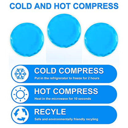 Reusable Ice Packs for Injuries, 10 Pack Round Ice Packs for Face, Gel Ice Pads Small Hot Cold Compress Ice Bag for Eyes After Surgery, Face, Wisdom Teeth, Breast Surgery, Blue - size: 2.75 Inch