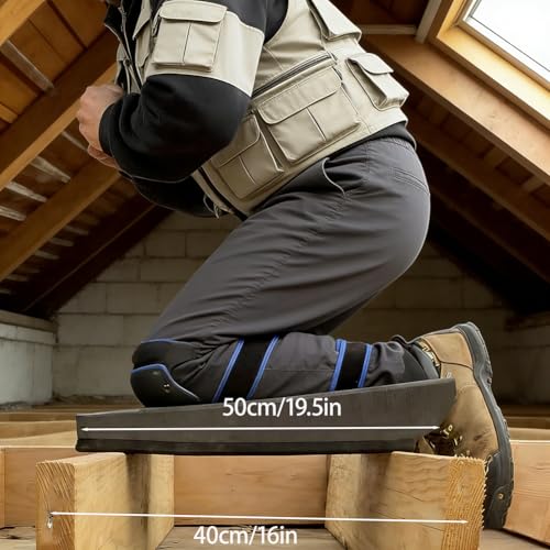 Crawler Climber Knee Pads, Self-Supporting Kneepads for Attic Crawling, Adjustable Foam Support Pads for Joist Spacing Navigation, Lightweight Work Knee Protectors with Wrap Straps