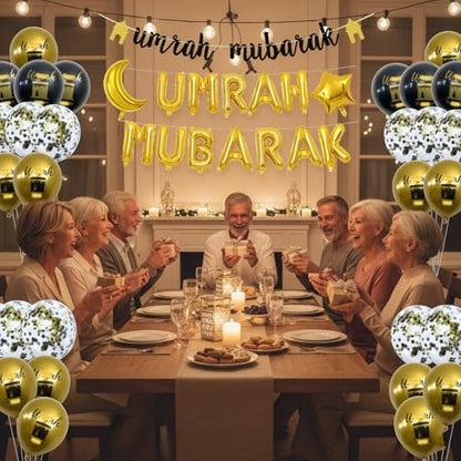 20Pcs Umrah Mubarak Decorations, Eid Mubarak Decorations Suitable for Religious Events and Home Decor