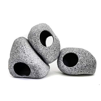 Aquarium Decorations Rock, Stackable Fish Tank Decor | Shrimp Habitat, Breeding Tube, Hiding Cave, Betta Fish,Ceramic Shelters