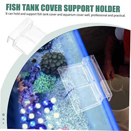 10pcs Fish Tank Cover Holders Transparent Acrylic Brackets for Aquarium Lids Easy Install Support Frames for Fish Tank Covers and Aquarium Accessories