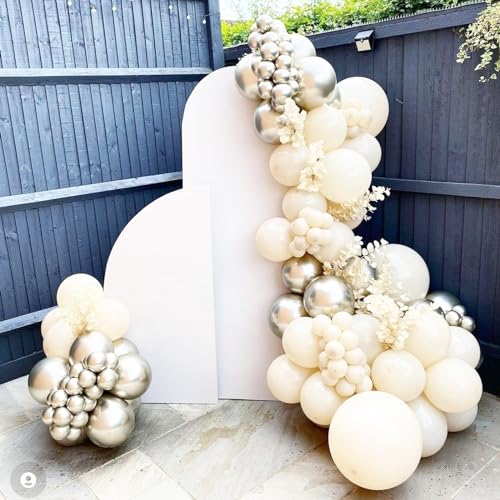 Voircoloria 90pcs White Sand Balloons Garland Arch Kit, 18 12 10 5 Inch - color: 01 Sand White, size: 5/10/12/18 inch - 90pcs