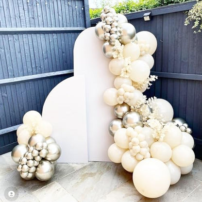 Voircoloria 90pcs White Sand Balloons Garland Arch Kit, 18 12 10 5 Inch - color: 01 Sand White, size: 5/10/12/18 inch - 90pcs