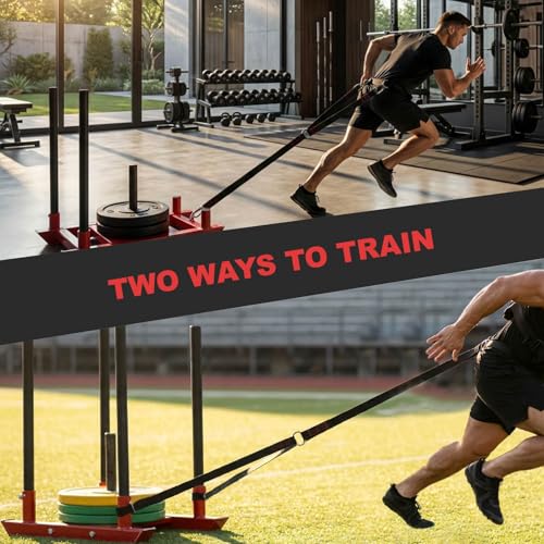 Heavy-Duty Sled Pulling Strap, Tire Dragging Pull Strap for Sled Training, Strength & Conditioning Workouts, Compatible with Harnesses & Belts - size: 3.8cm Wide