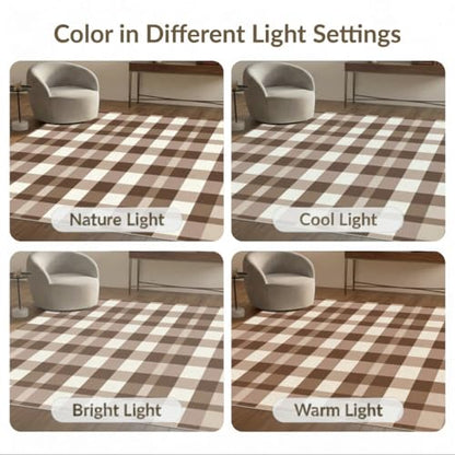 8'x10' Washable Flatwoven Rug, Beige Country Plaid Stain Resistant Extra Large Carpet for Dining Room, Large Office, Lounge, Non-Slip Chair-Friendly Mat | Ref:1910429 - color: Beige/Pattern 30, size: 8' x 10' (Rectangular)