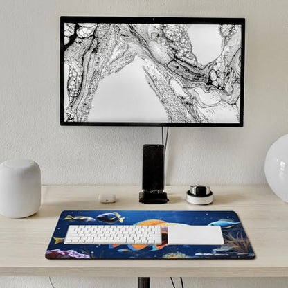 Large Size Gaming Mouse Pad Fishs Desk Mat Non-Slip Base Waterproof Desktop Writing Pad for Office Home - color: Fishs, size: 40X75cm