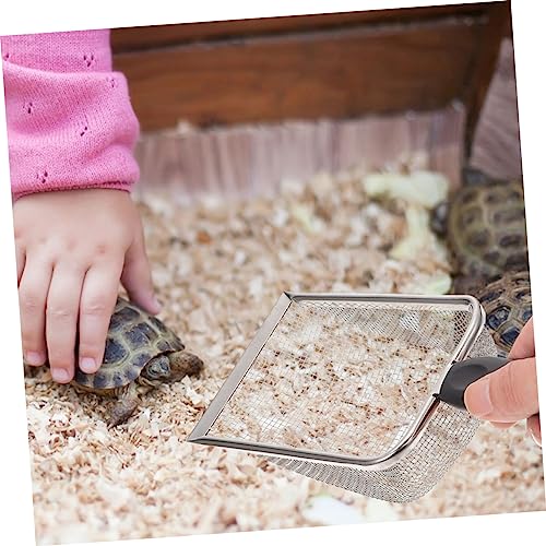 TOYANDONA 2pcs Portable Stainless Steel Reptile Shovels for Easy Substrate Cleanup Durable Household Scoopers for Tortoise Lizard and Scorpion Care