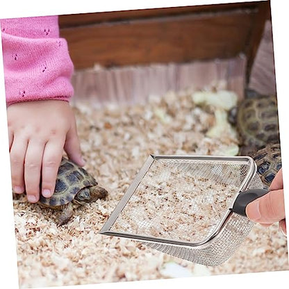 TOYANDONA 2pcs Portable Stainless Steel Reptile Shovels for Easy Substrate Cleanup Durable Household Scoopers for Tortoise Lizard and Scorpion Care