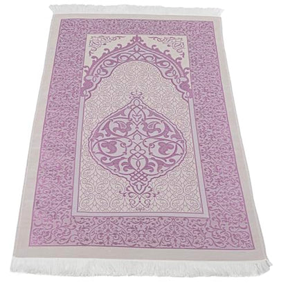 Modefa Islamic Prayer Mat Muslim Gifts - Thin Travel Muslim Prayer Rug in Taffeta Gift Bag with Tasbih Beads Prayer Matt Islam - Chenille Turkish Praying Carpet - Ramadan Gifts (Fuchsia) - color: Fuchsia