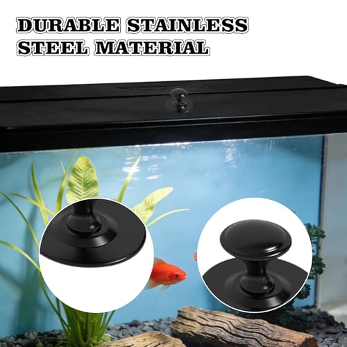 10 Pcs Aquarium Lid Handle, Acrylic Round Handles with Adhesive for Fish Tank Cover, Fish Tank Accessories, Aquarium Lid Handle Replacement (Black) - color: Black