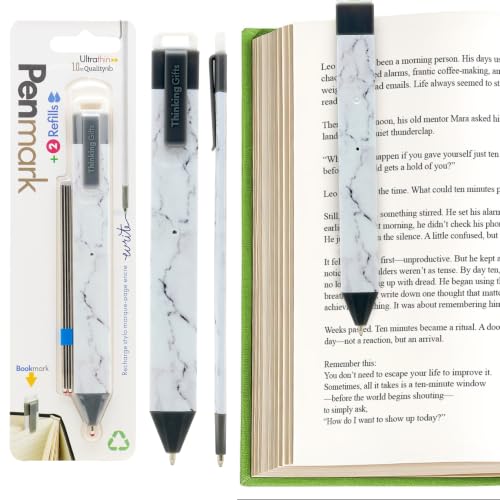 Thinking Gifts Flat Writable Pen & Page Marker Bookmark - Marble - color: Marble
