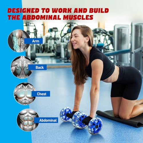 Toddmomy Ab Wheel Roller For Core Workout, Ab Roller Fitness Exercise Wheel Devices Abdominal Trainer for Men Women Core Strength Training Home Gym Fitness Equipment