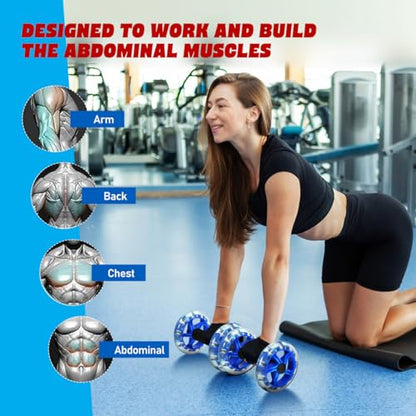 Toddmomy Ab Wheel Roller For Core Workout, Ab Roller Fitness Exercise Wheel Devices Abdominal Trainer for Men Women Core Strength Training Home Gym Fitness Equipment