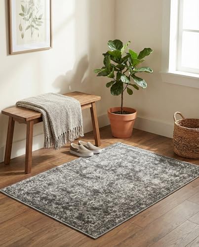 Rugs.com Oregon Collection Rug – 2' 2 x 3' Gray Low-Pile Rug Perfect for Living Rooms, Large Dining Rooms, Open Floorplans - color: Grey 6, size: 2'2" x 3' (Rectangular)