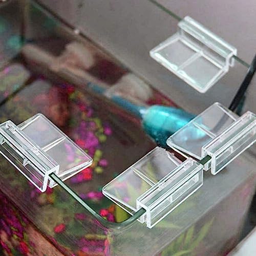 Ipetboom 8pcs Rimless Aquarium Lid Clips Thickness Acrylic Support Brackets for Fish Tanks Easy Install Fish Tank Cover Holders for Open Aquariums